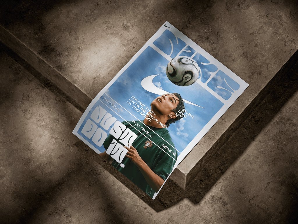 Cristiano Ronaldo Portugal Y2K "Just Do It" Nike Graphic Poster