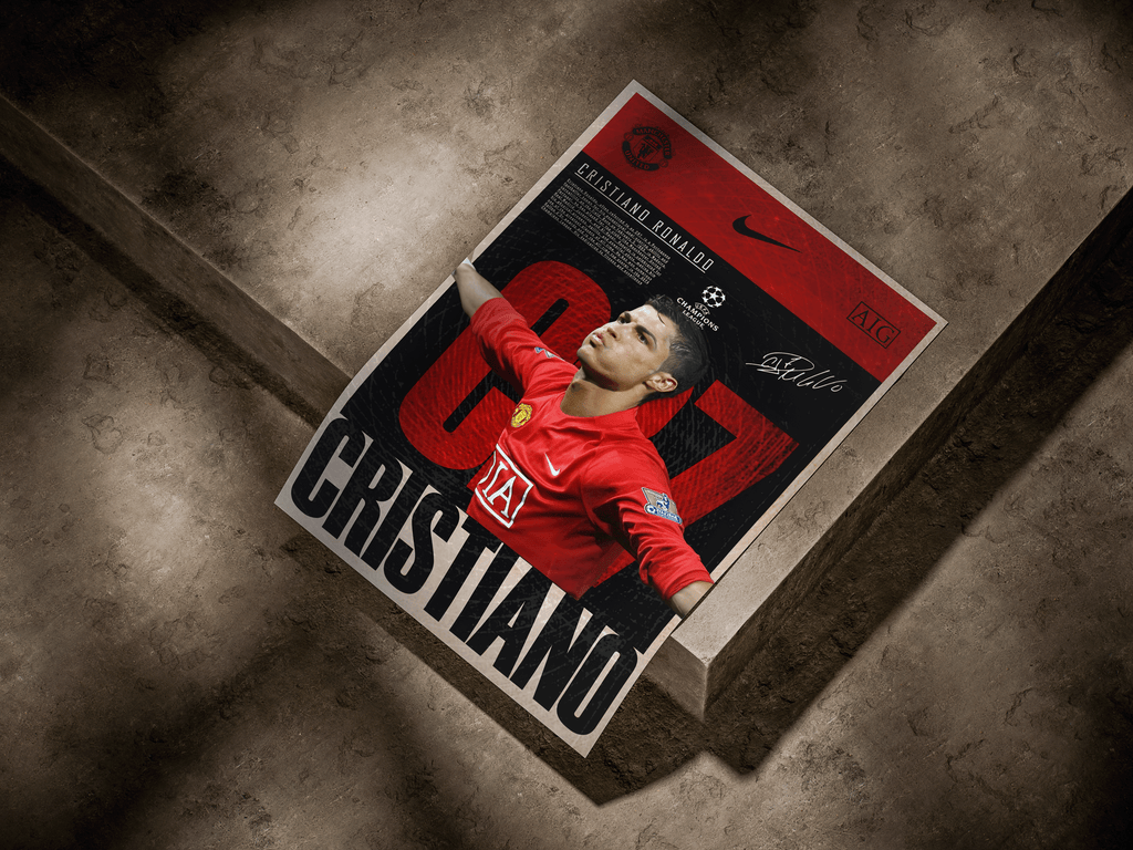 Cristiano Ronaldo Manchester United CR7 Signature Editorial Graphic Poster