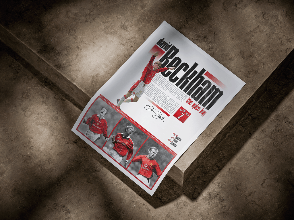 David Beckham Manchester United Heritage Editorial Graphic Poster