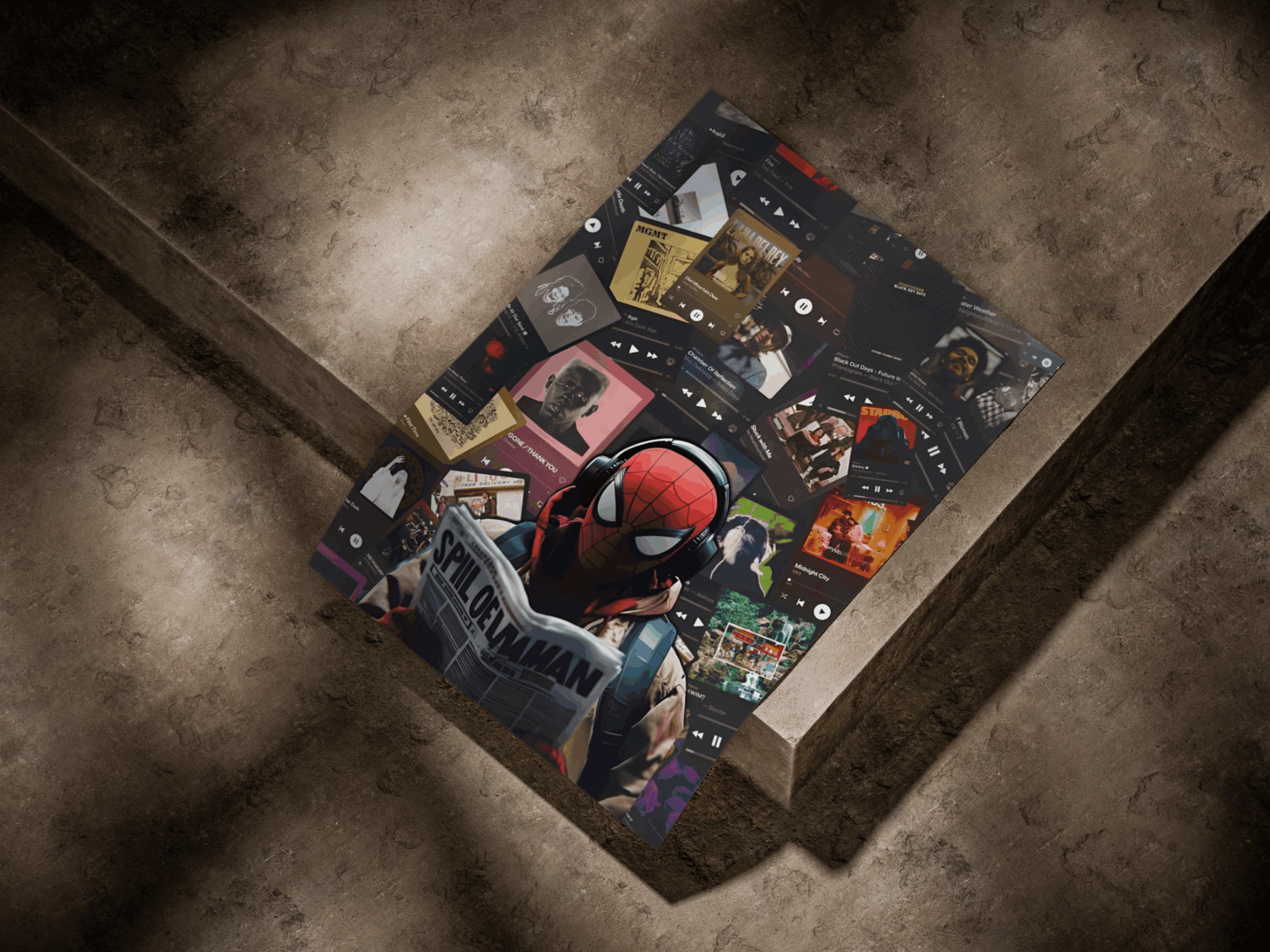 Spider-Man "Vibe Session" Music Collage Premium Poster