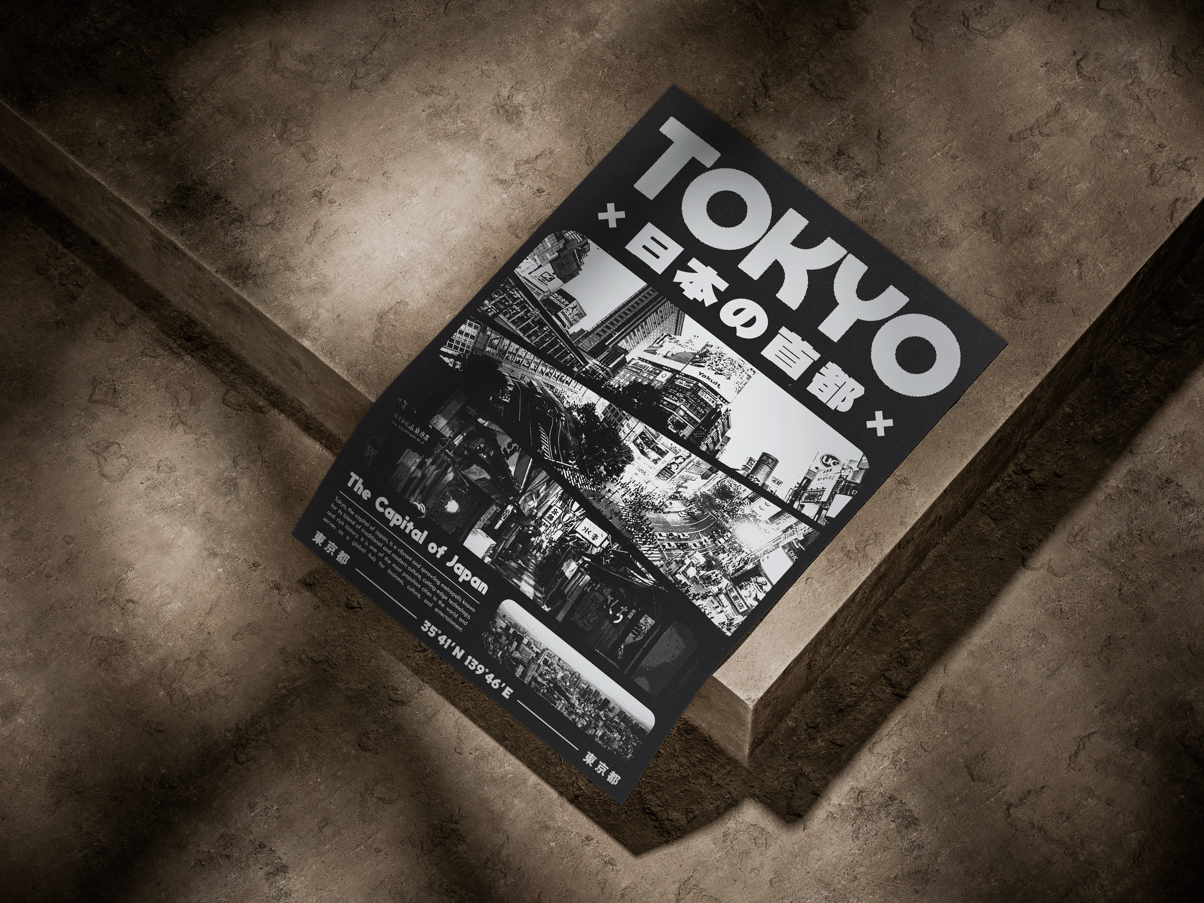 Tokyo Capital of Japan Monochrome Cyberpunk Cityscape Poster