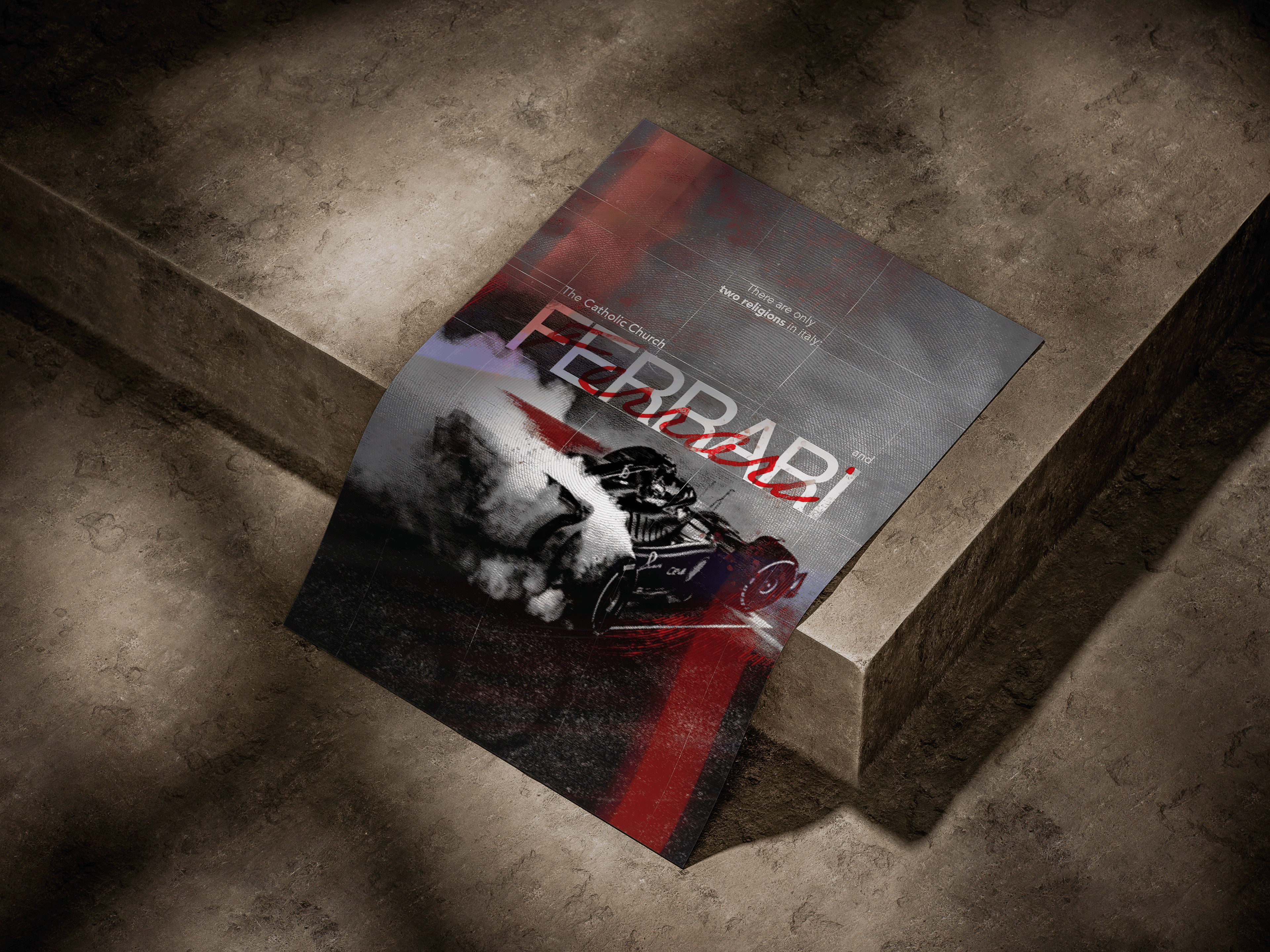 "Two Religions" Scuderia Ferrari Editorial F1 Poster