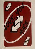 Love You More Red Reverse Card Minimalist Pop Art Poster