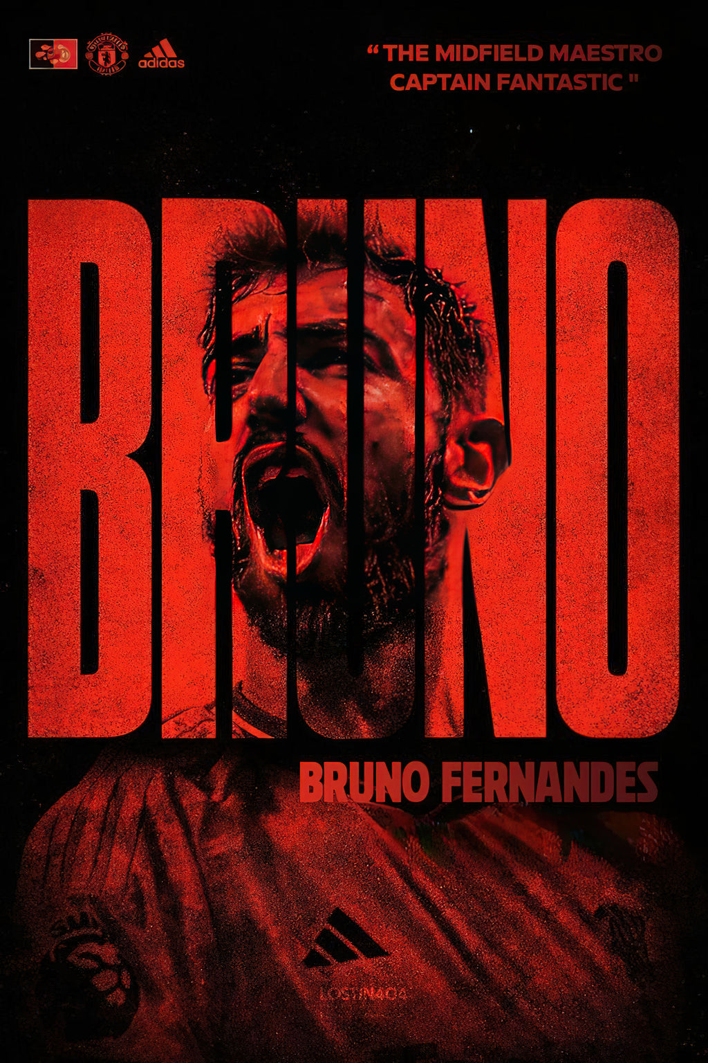 Bruno Fernandes Manchester United "Captain Fantastic" Graphic Poster