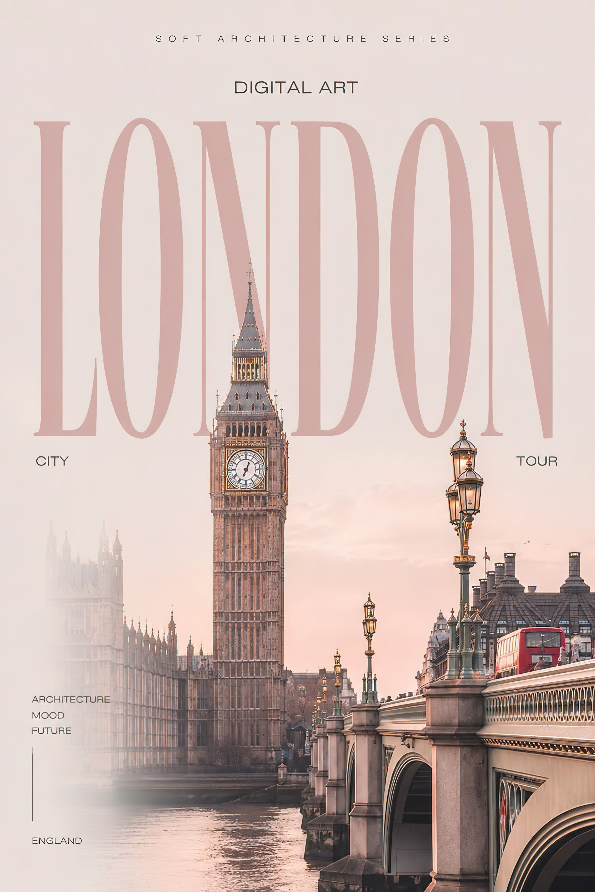 London Big Ben Architecture Editorial Travel Poster