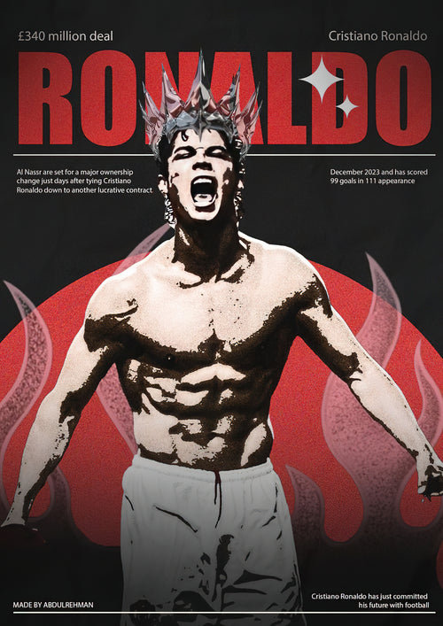 Cristiano Ronaldo Real Madrid "The King of Europe" Contemporary Editorial Poster