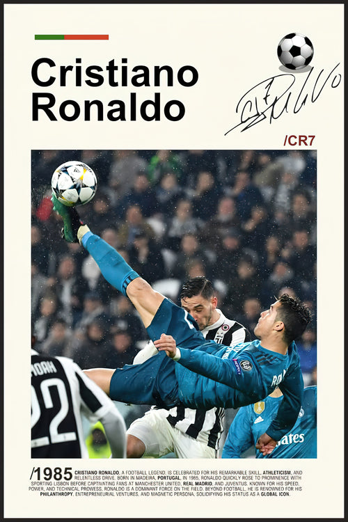 Cristiano Ronaldo Real Madrid Turin Bicycle Kick Editorial Graphic Poster