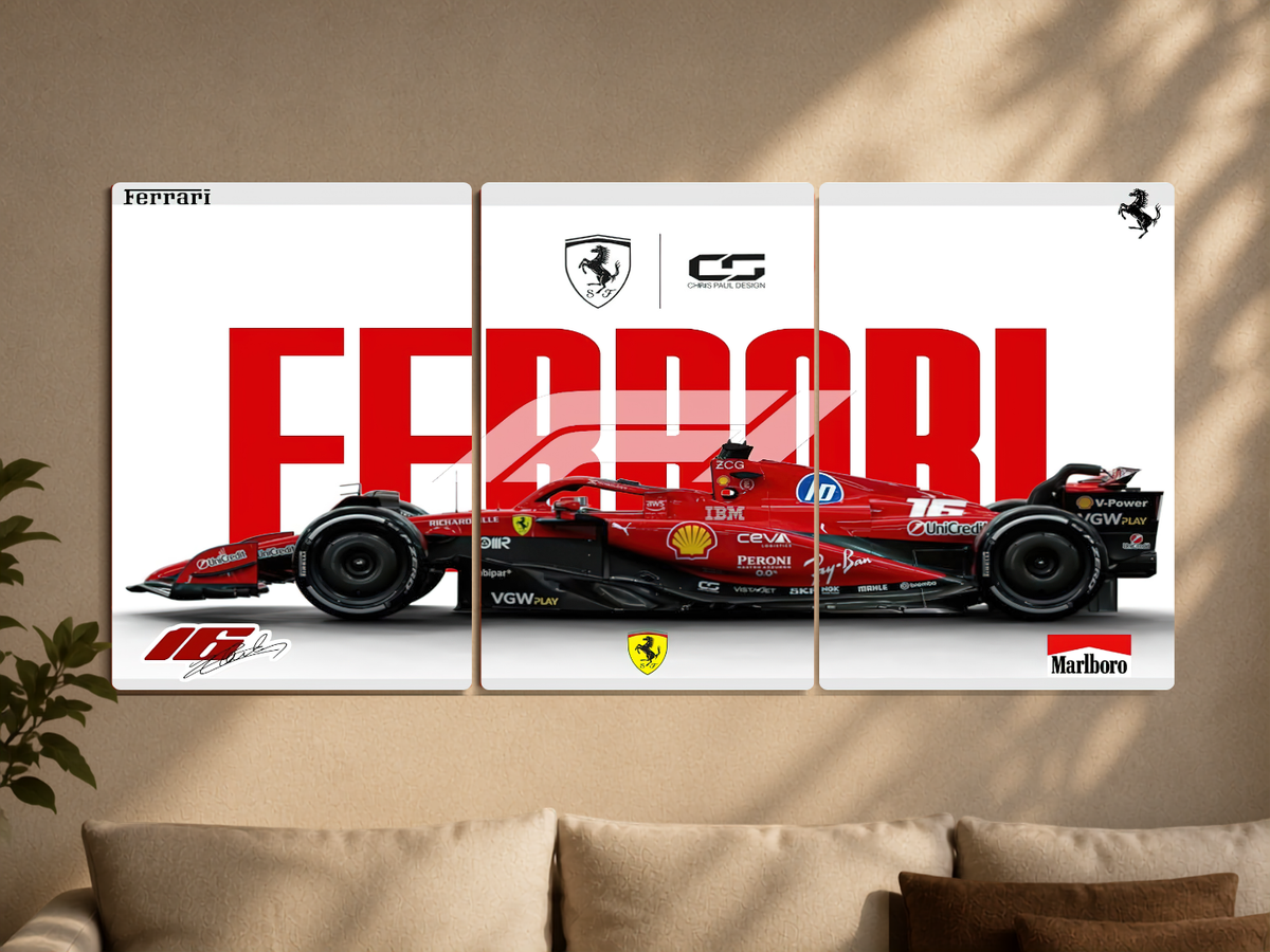 Ferrari F1 Triptych Split-Panel Graphic Poster