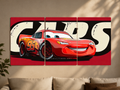 Pixar "Cars: Lightning McQueen" 3-Panel Split Canvas Wall Art