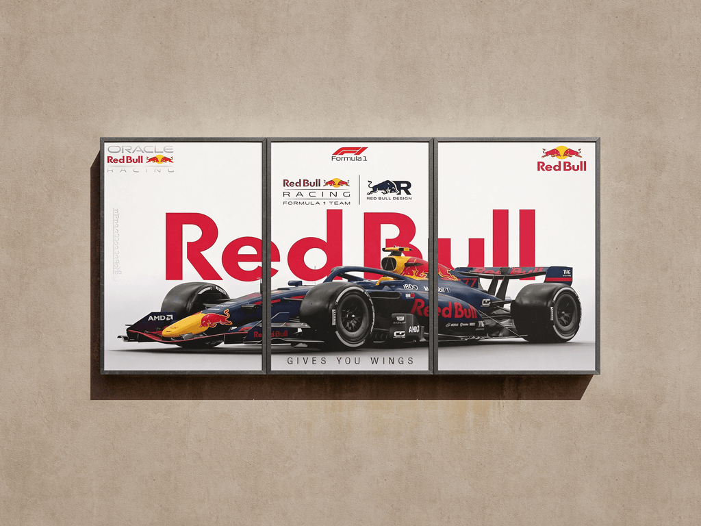 Formula 1 "Oracle Red Bull Racing: Gives You Wings" 3-Panel Split Canvas Wall Art