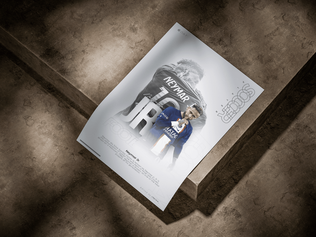 Neymar Jr. Paris Saint-Germain Minimalist Editorial Graphic Poster